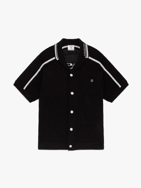 Black Short Sleeve Mesh Shirt | Casablanca Paris