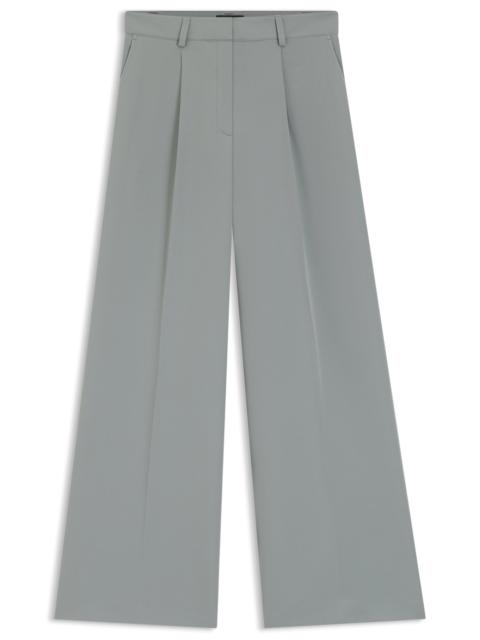 REGULAR-FIT WIDE-LEG PANTS IN STRETCH FABRIC