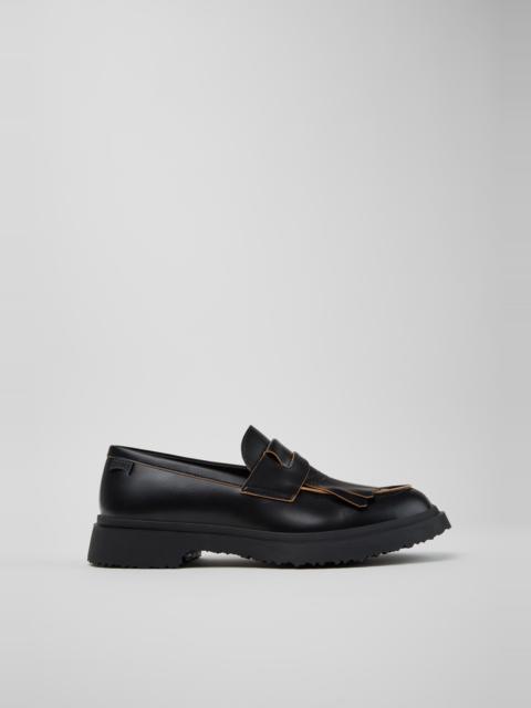 Black Leather Nautical Shoes for Men.