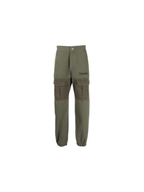 Palm Angels Panelled Multi-Pocket Cargo Pants Military Green