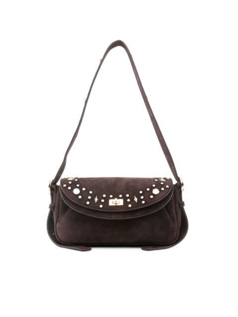 embellishment flap shoulder bag