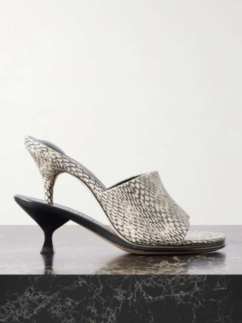 The Double snake-effect leather mules Snake print