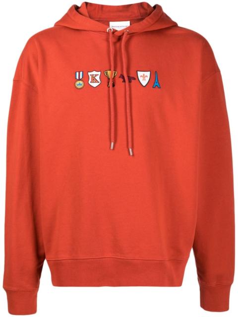 Prizes motif-embroidered cotton hoodie