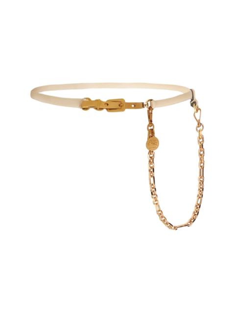 Pegaso-medallion chain leather belt