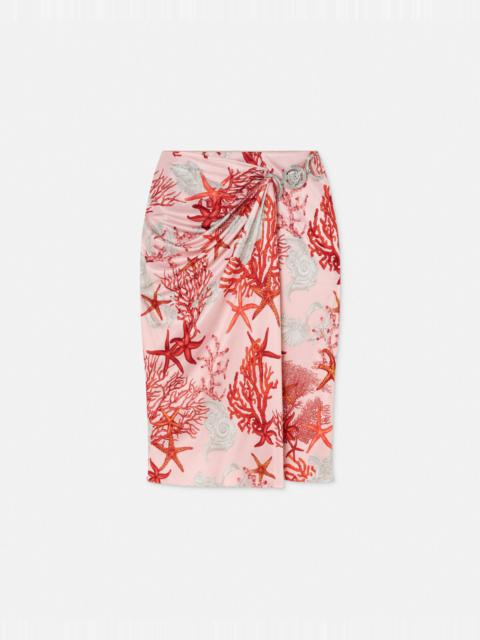 Barocco Sea Gathered Midi Skirt