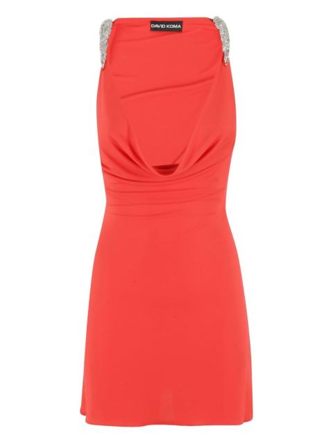 cowl-neck mini dress