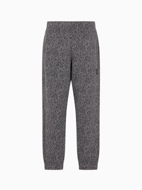 DENIM COLLECTION JACQUARD COTTON-JERSEY FLEECE AND CASHMERE TROUSERS