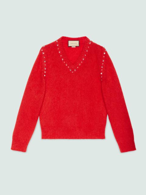 Mohair sweater with studs