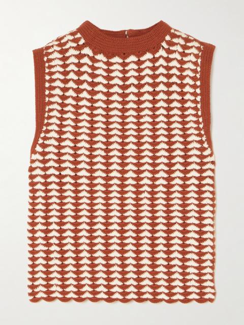Motupe Scalloped Crocheted Cotton Tank