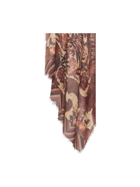 floral-print scarf