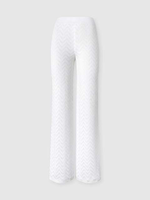 Straight-Leg Stretch Chevron Cotton and Viscose Trousers