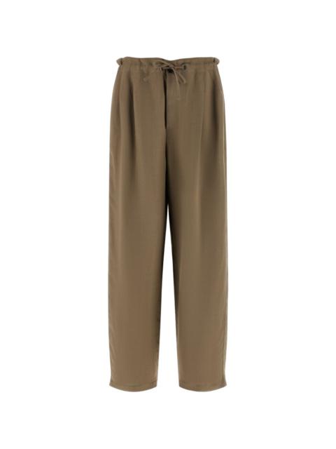 twill straight-leg trousers