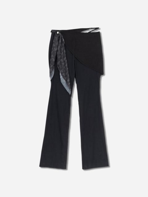 Women's Tie Scarf Pants Black