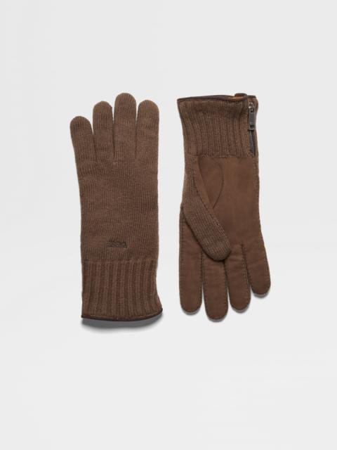 BROWN OASI CASHMERE GLOVES
