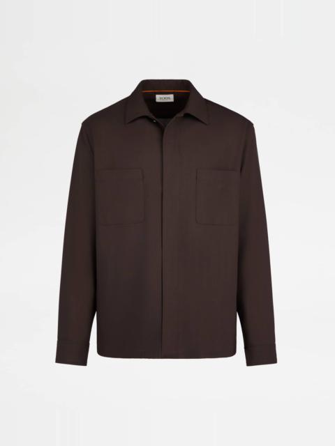 SHIRT IN WOOL - BROWN