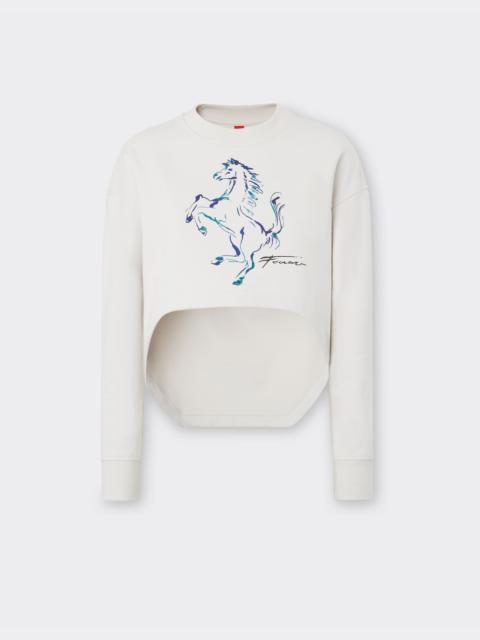 Sweatshirt with Prancing Horse graphic