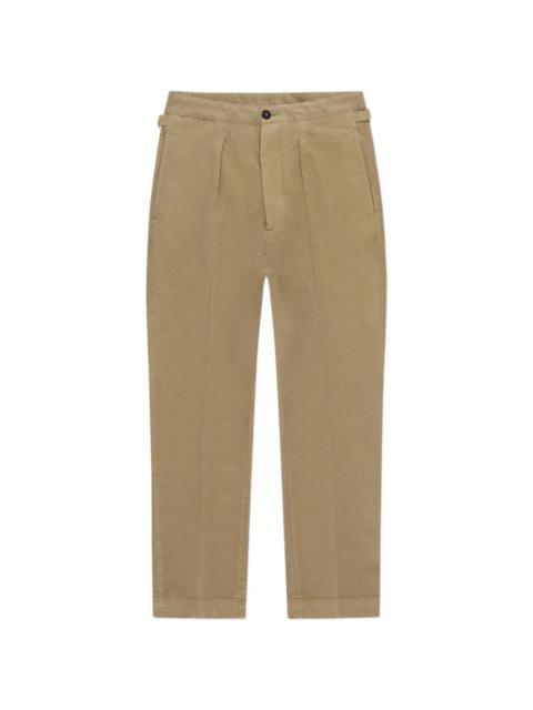 Oklahoma front-pleated waist-adjuster trousers