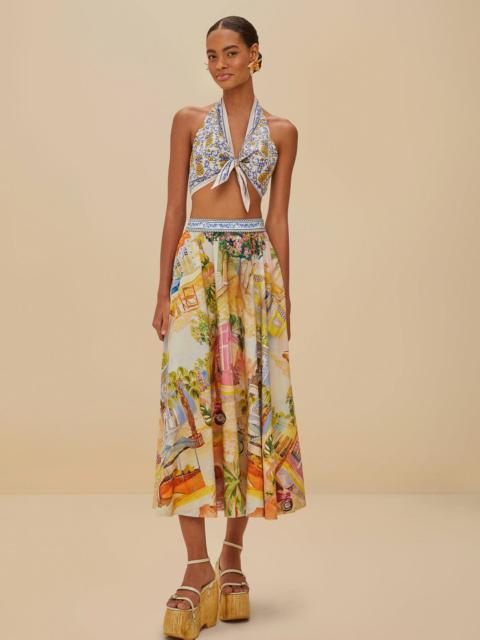 Multicolor Aracati Organic Cotton Midi Skirt