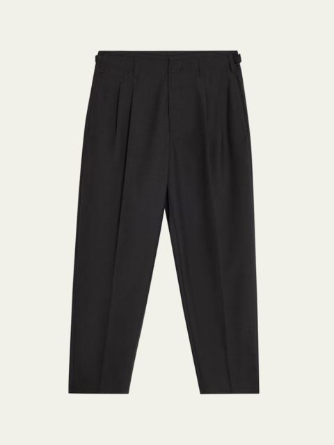 Men's Tropical Polyester and Wool Pleated Pants