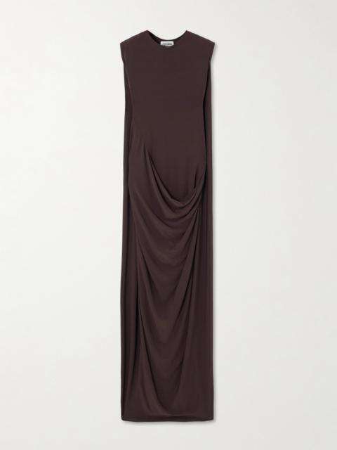 Draped Stretch-satin Maxi Dress