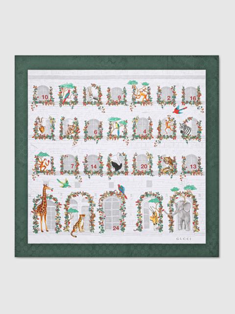 Printed silk twill carré