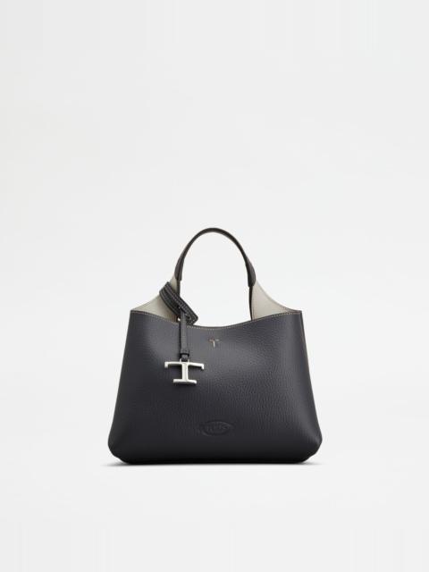 BAG IN LEATHER MICRO - BLUE, GREY