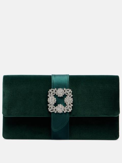 Capri embellished velvet clutch