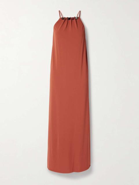 Tiana bead-embellished crepe-jersey maxi dress