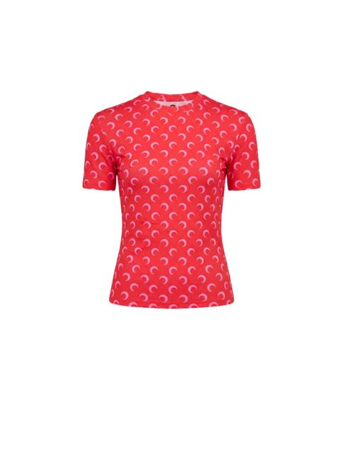 MOON PRINTED JERSEY SS CREWNECK TOP
