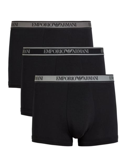 Emporio Armani Logo Stetch-cotton Trunks