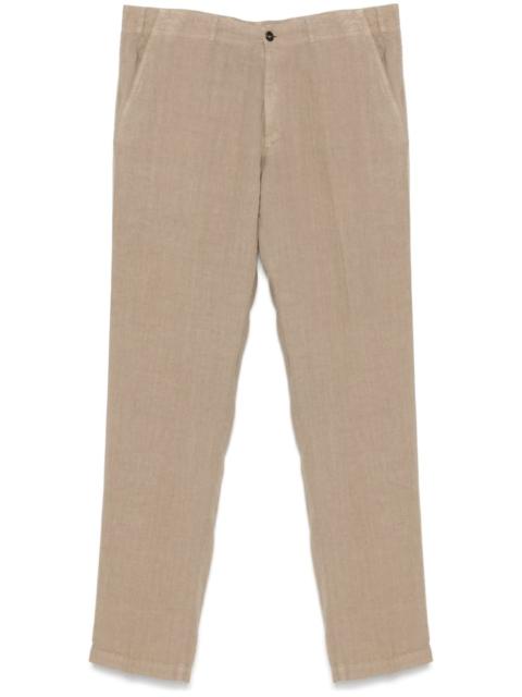 linen tapered-leg trousers
