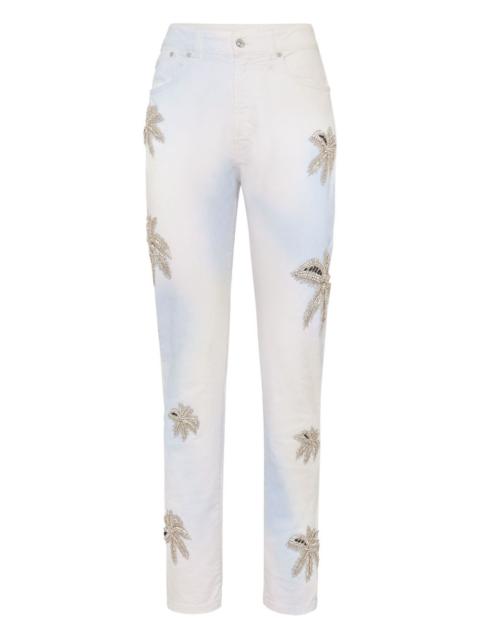 rhinestone-embellished jeans