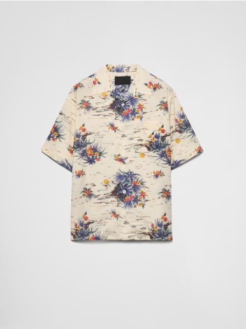Printed cotton bowling shirt