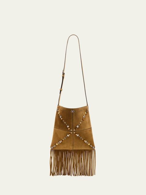 Nellcote Fringe Stud Suede Crossbody Bag