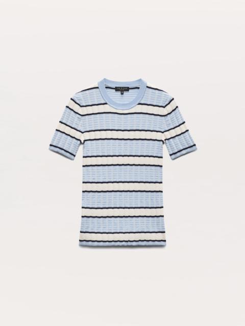 Eloise Striped Short-Sleeve Sweater