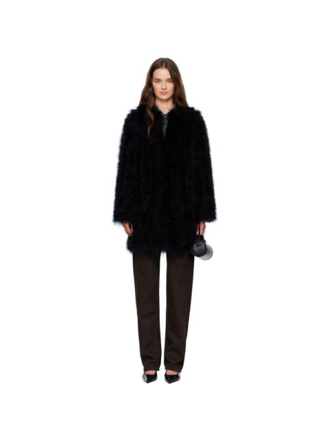 Black Long Feather Coat