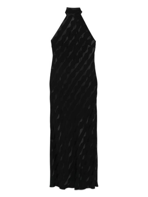 Maura halterneck jacquard dress