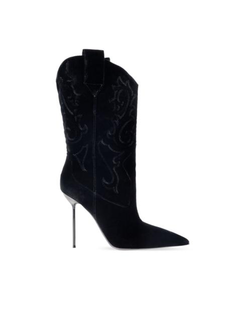 105mm Lidia embroidered heeled boots