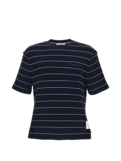 striped-pattern pocket T-shirt