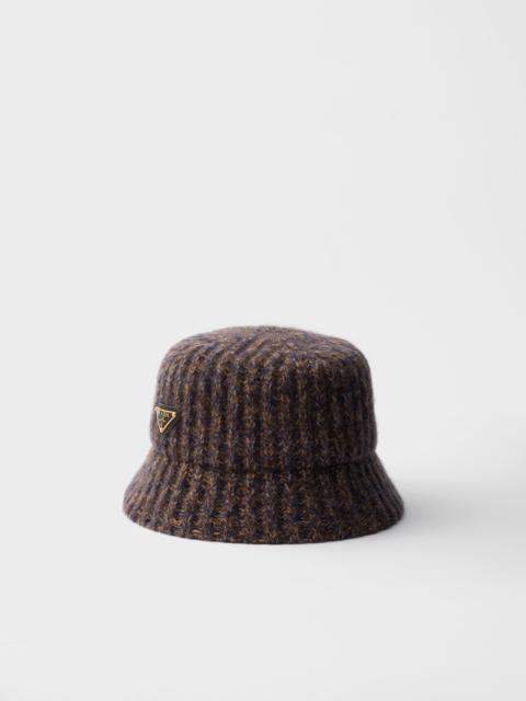 Mélange knit bucket hat