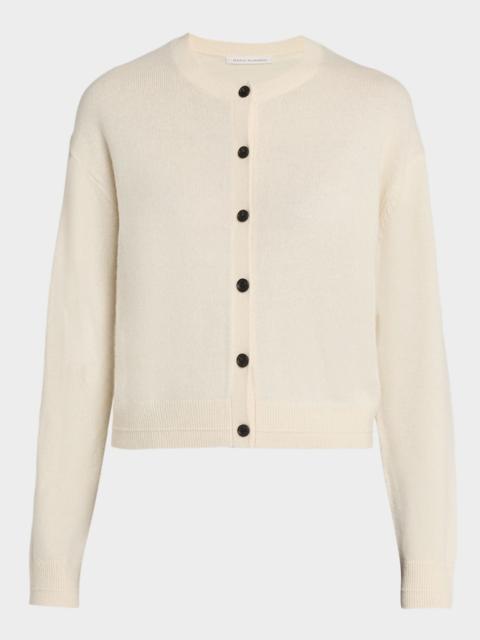 Drop-Shoulder Cashmere Crewneck Cardigan