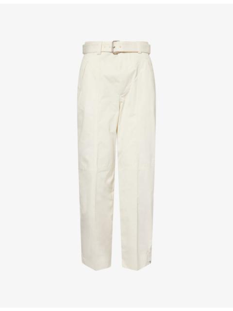 Straight-Leg Cotton Twill Trousers