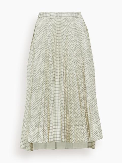 Pleated Skirt in Butter Base Black Check