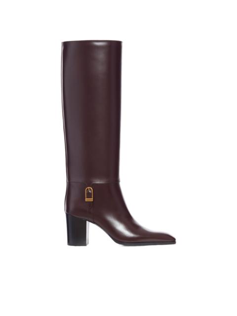 70mm buckle-detail calf-leather boots