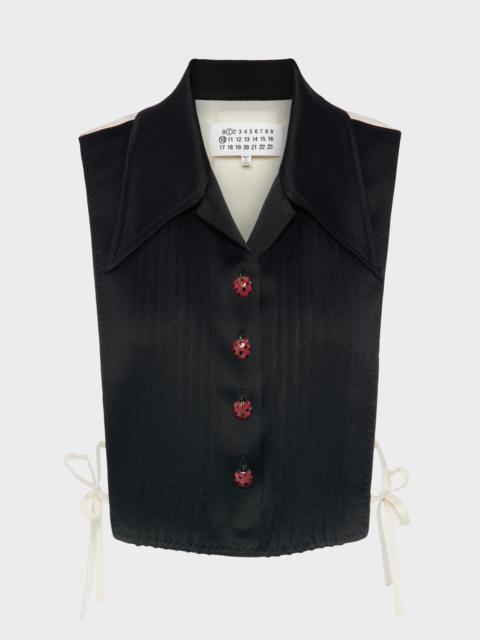 Silk-blend stole top