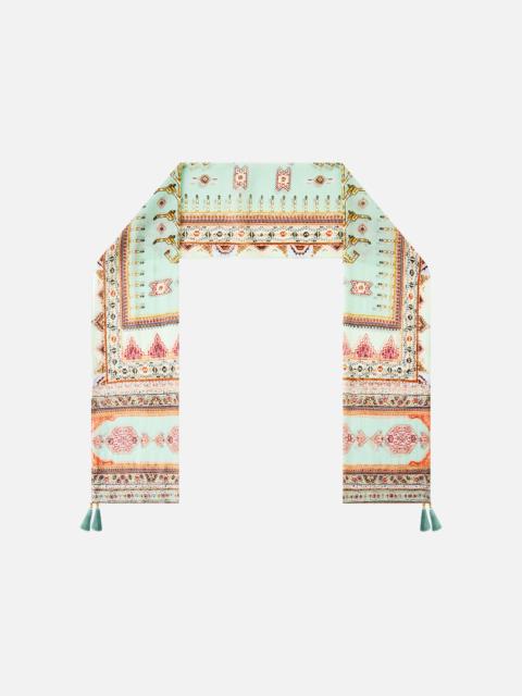 LONG SILK CRINKLE CHIFFON SCARF