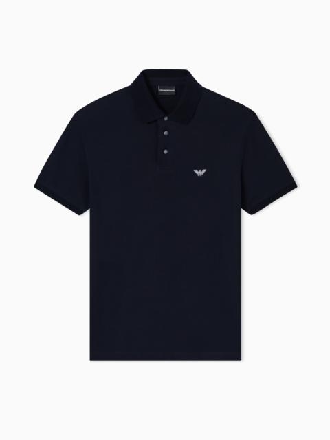 PIQUÉ POLO SHIRT WITH EMBROIDERED EAGLE