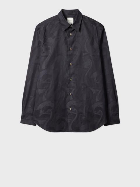 Black 'Swan' Jacquard Cotton Shirt
