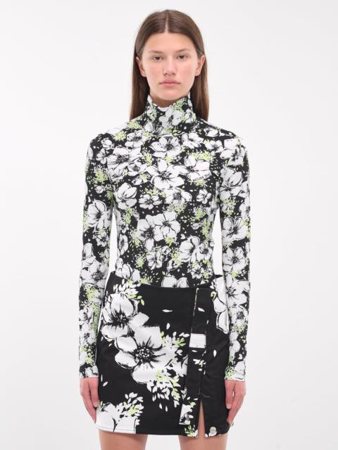 Floral Print Turtleneck