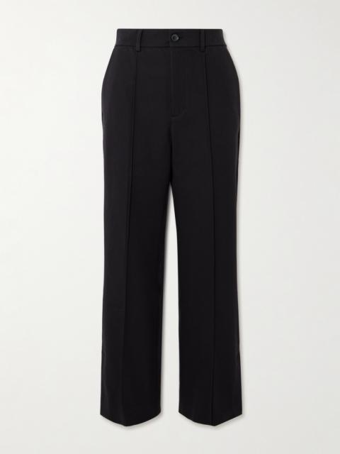 Crop Kick Flare Stretch-cotton Pants